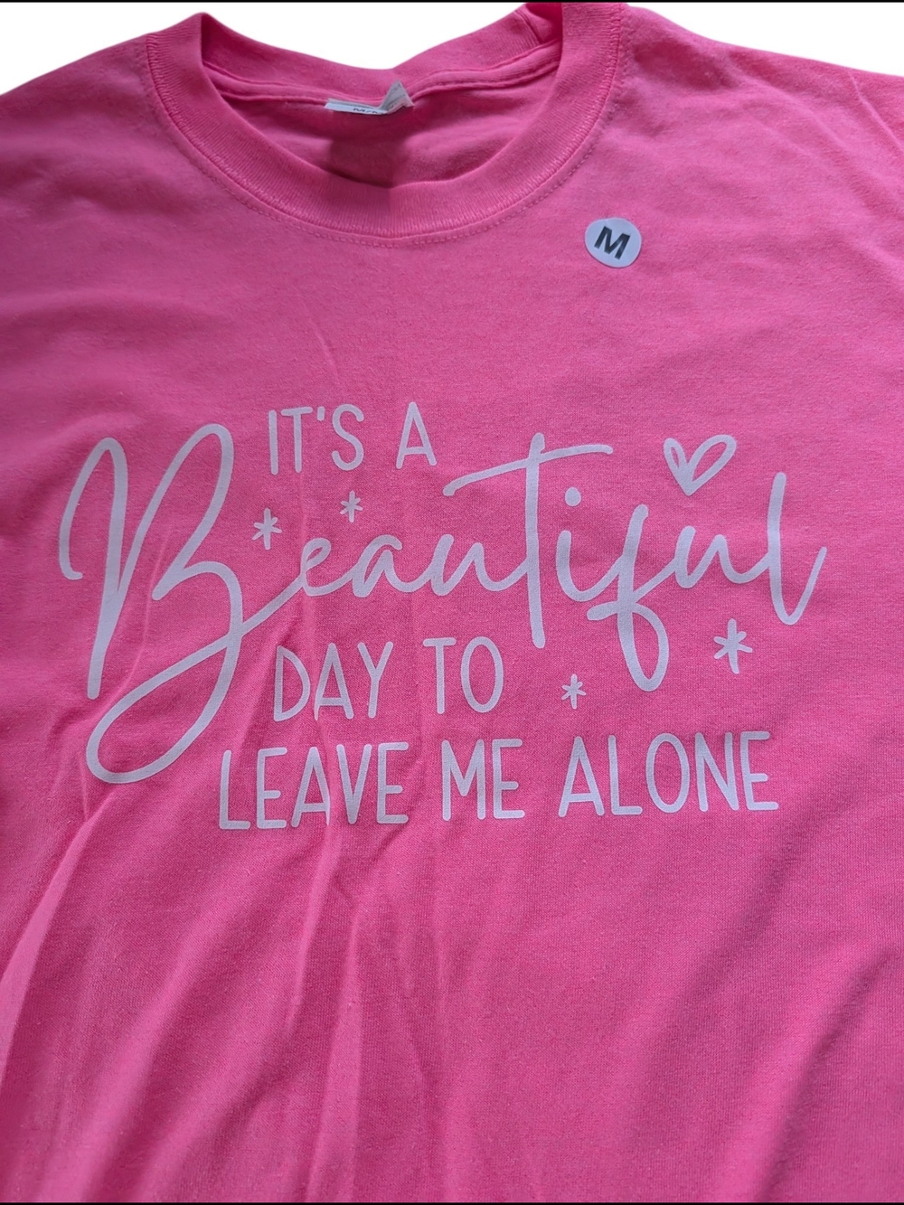 TC Pink Short Sleeve Graphic Tee with White Script Slogan